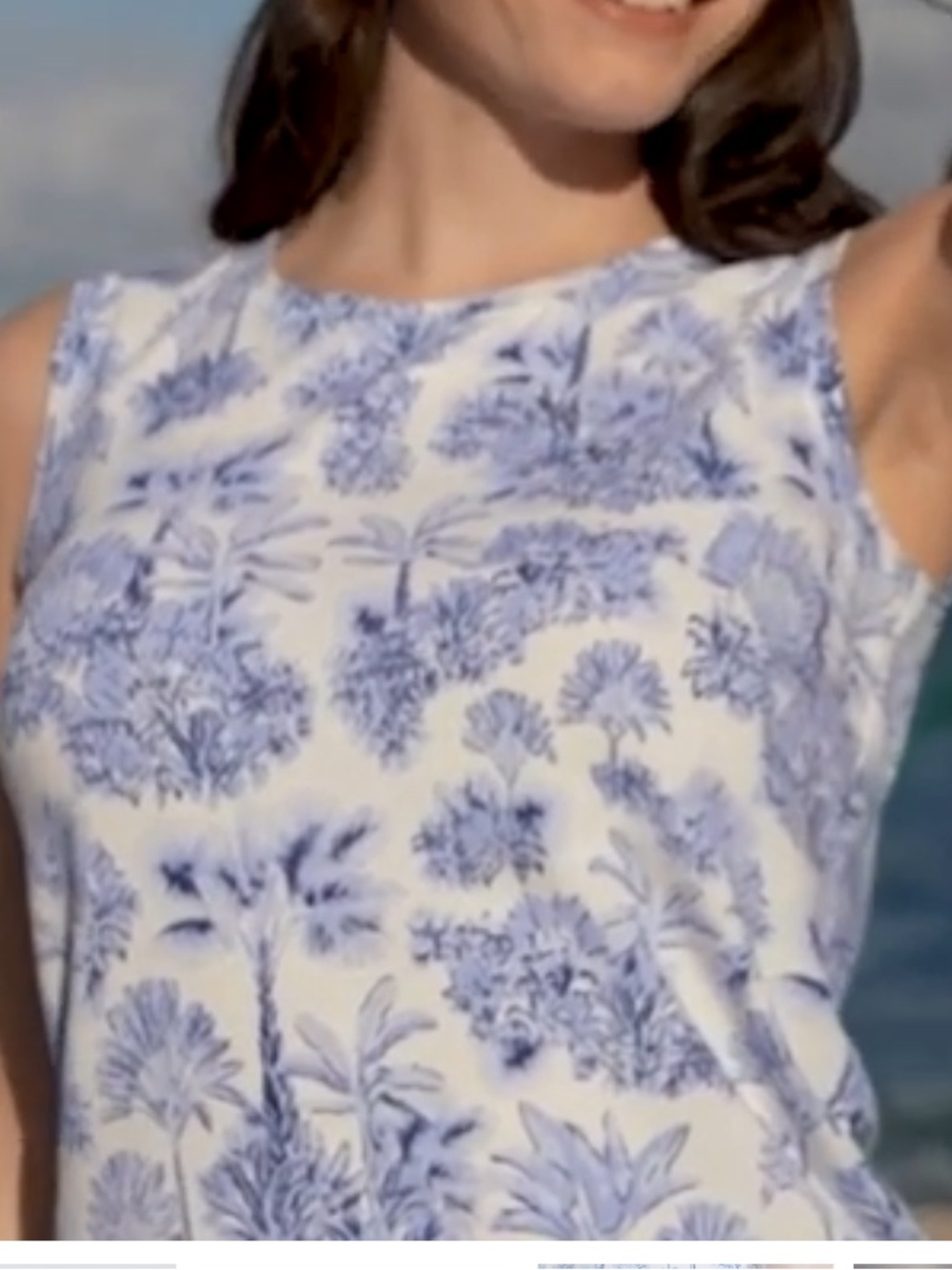 Coolibar sz M MORADA Top Blue Periwinkle white Isla Bonita Resort wear